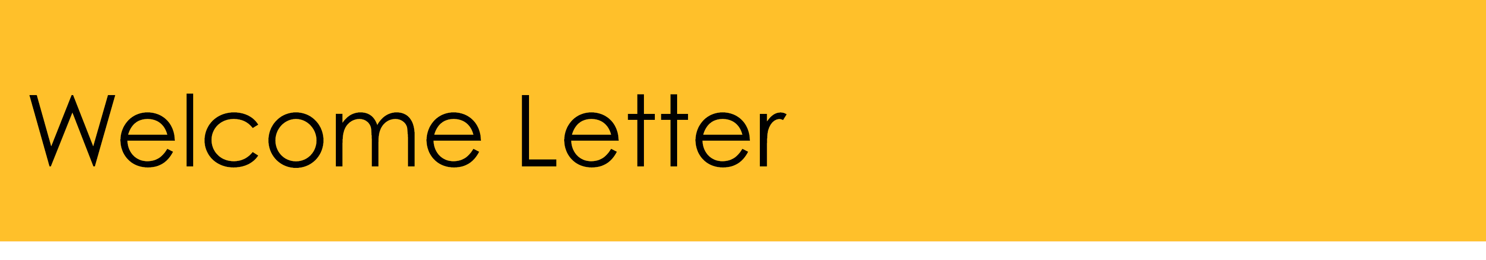 Welcome letter