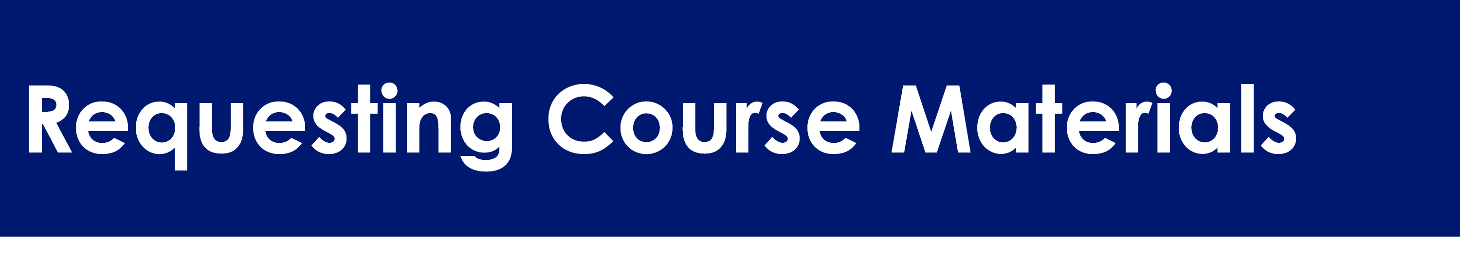 Request Course Materials